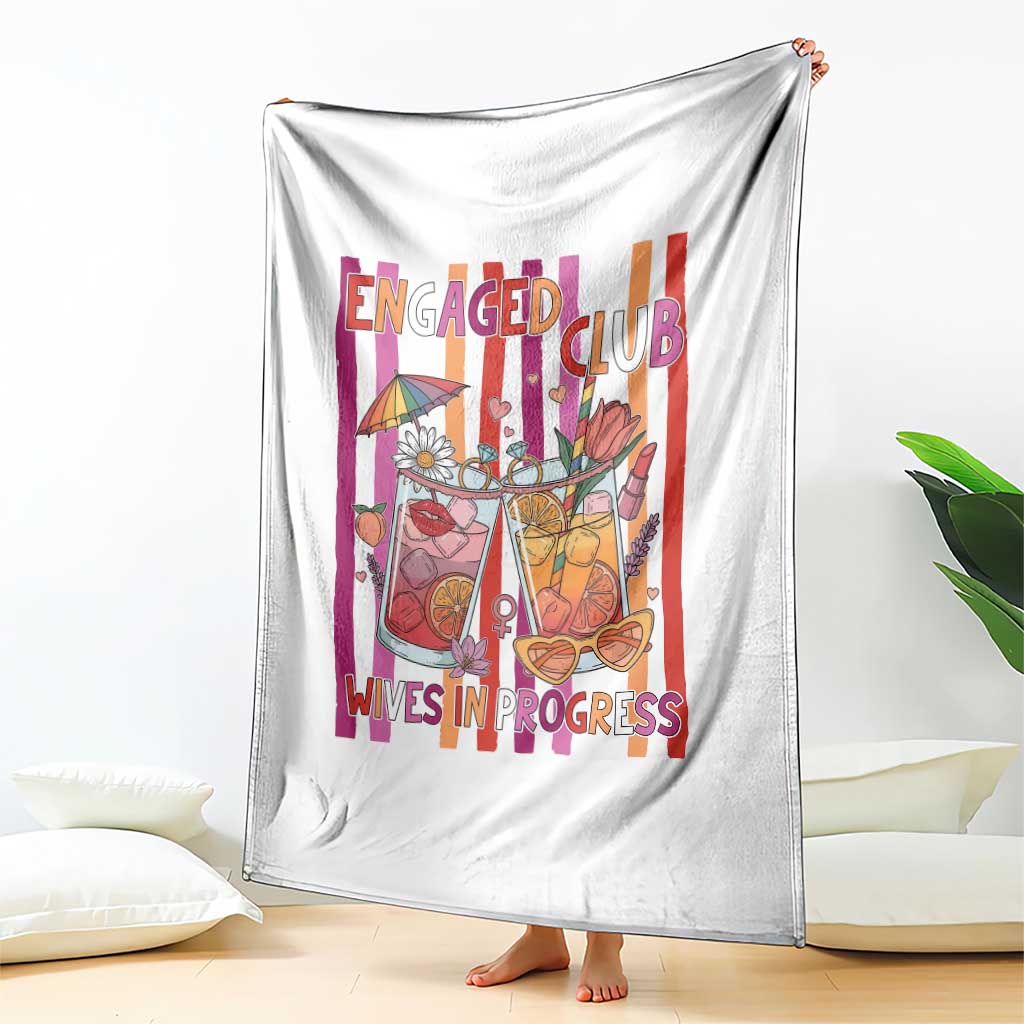 Engaged Club Wives In Progress Throw Blanket Lesbian Bachelorette Engagement Gift