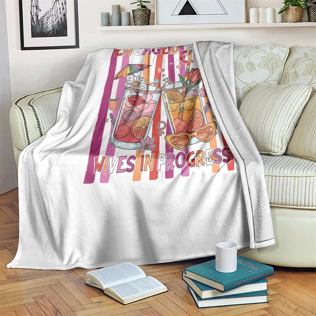 Engaged Club Wives In Progress Throw Blanket Lesbian Bachelorette Engagement Gift
