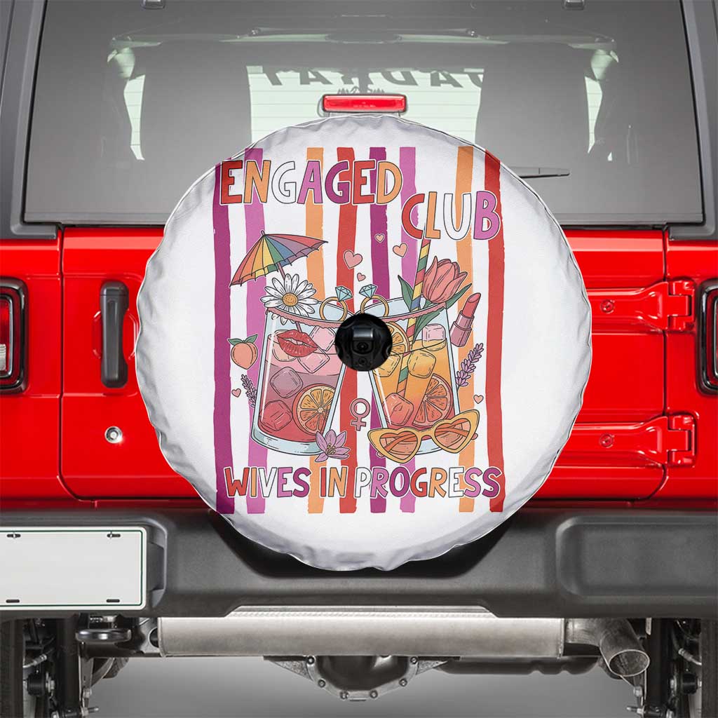Engaged Club Wives In Progress Spare Tire Cover Lesbian Bachelorette Engagement Gift