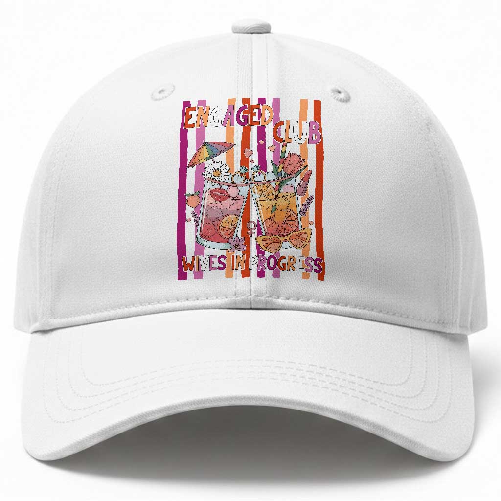 Engaged Club Wives In Progress Baseball Cap Lesbian Bachelorette Engagement Gift