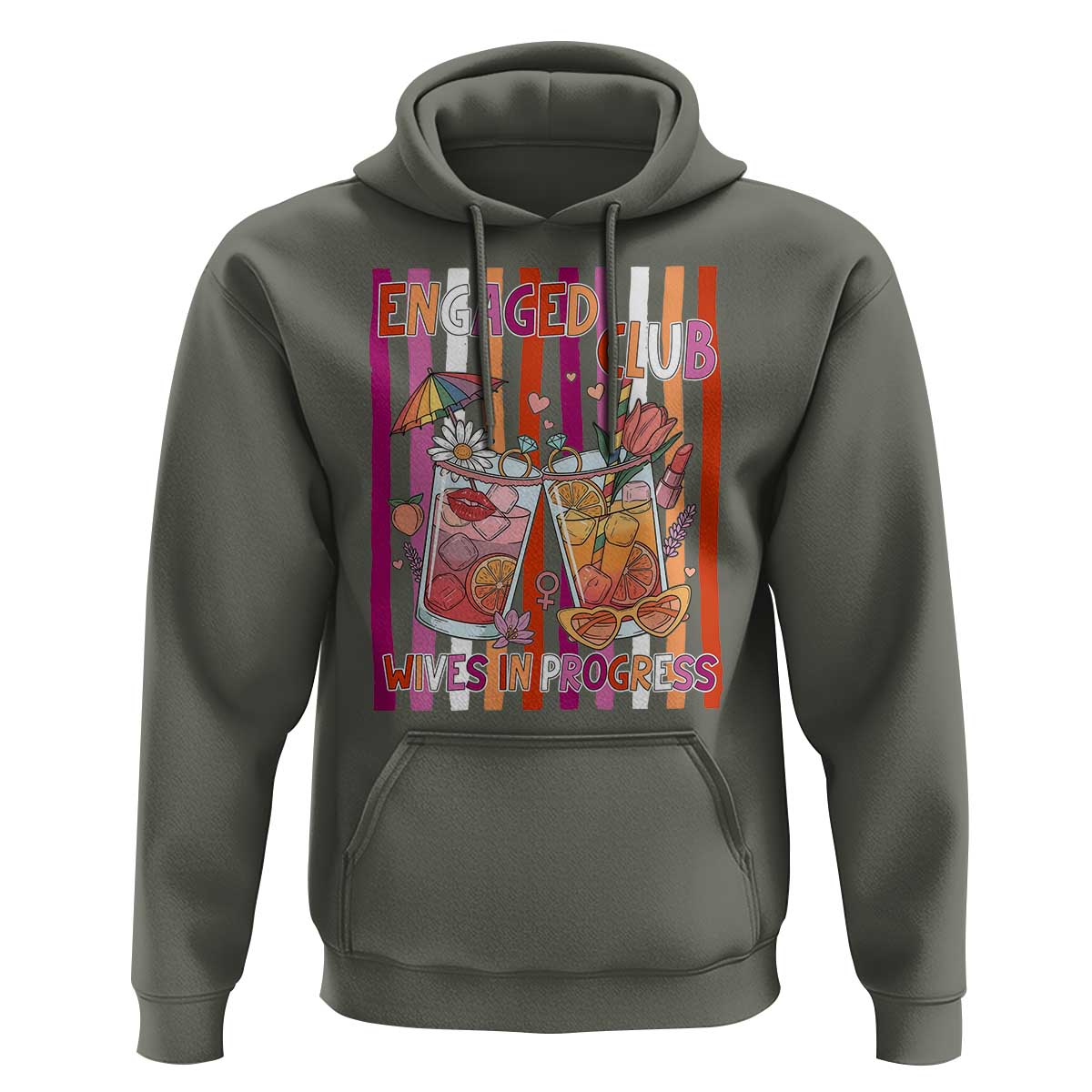 Engaged Club Wives In Progress Hoodie Lesbian Bachelorette Engagement Gift