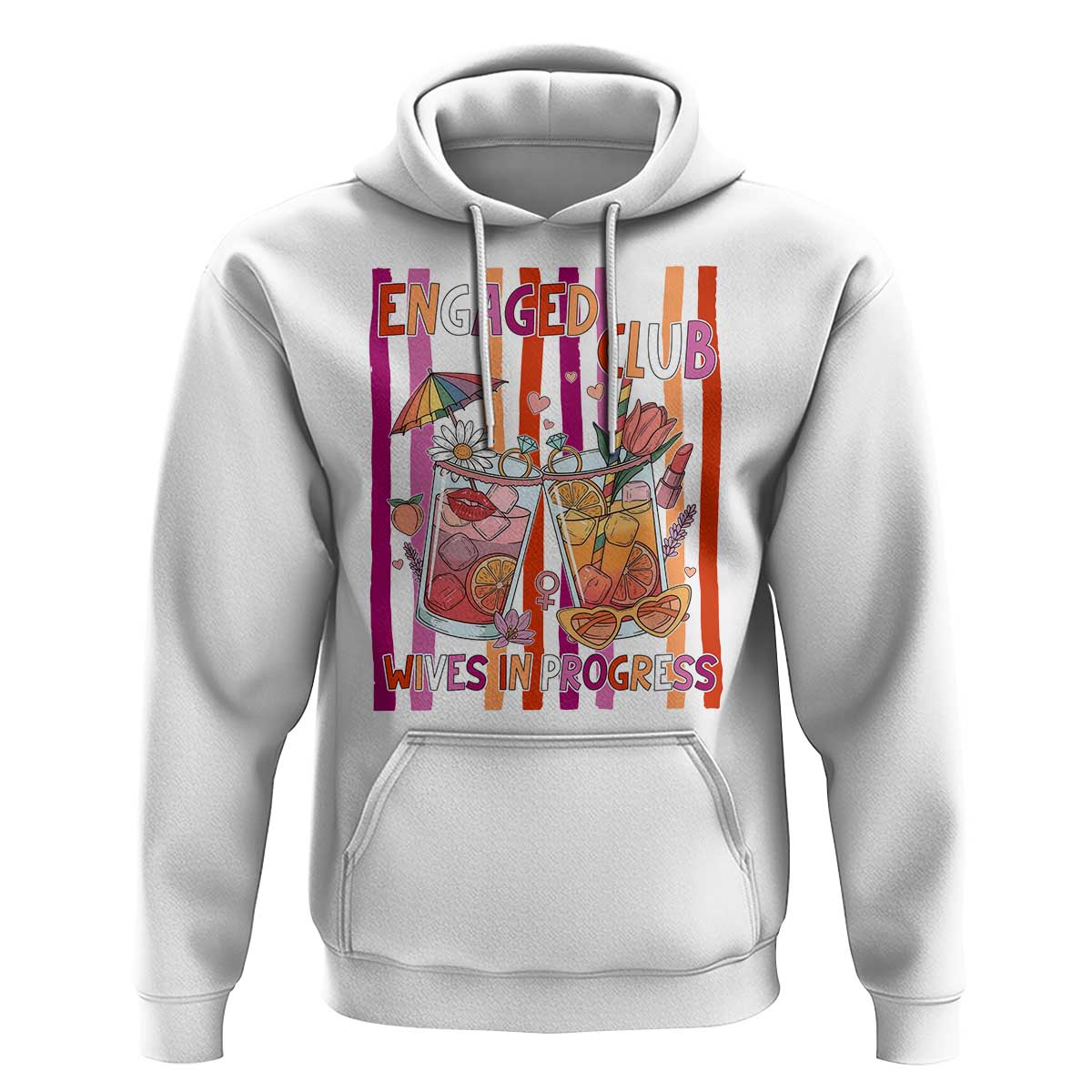 Engaged Club Wives In Progress Hoodie Lesbian Bachelorette Engagement Gift