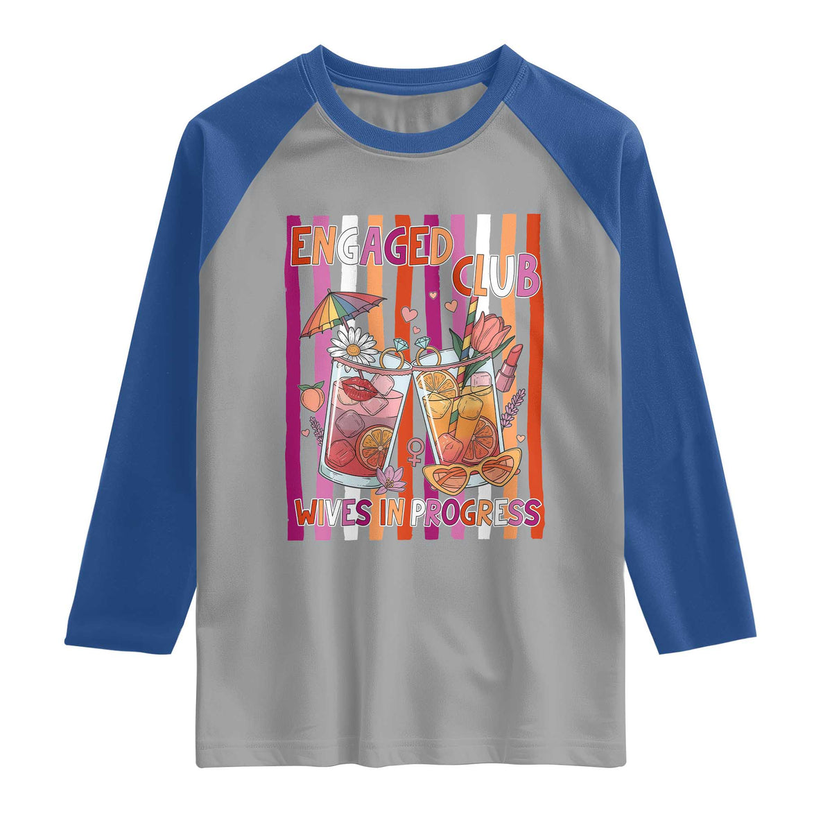 Engaged Club Wives In Progress Raglan Shirt Lesbian Bachelorette Engagement Gift