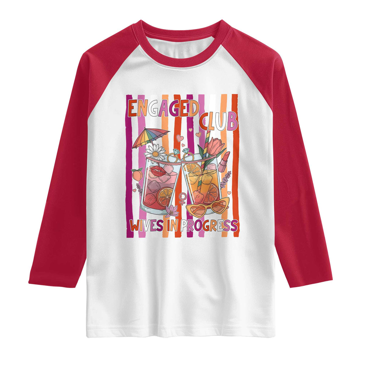 Engaged Club Wives In Progress Raglan Shirt Lesbian Bachelorette Engagement Gift