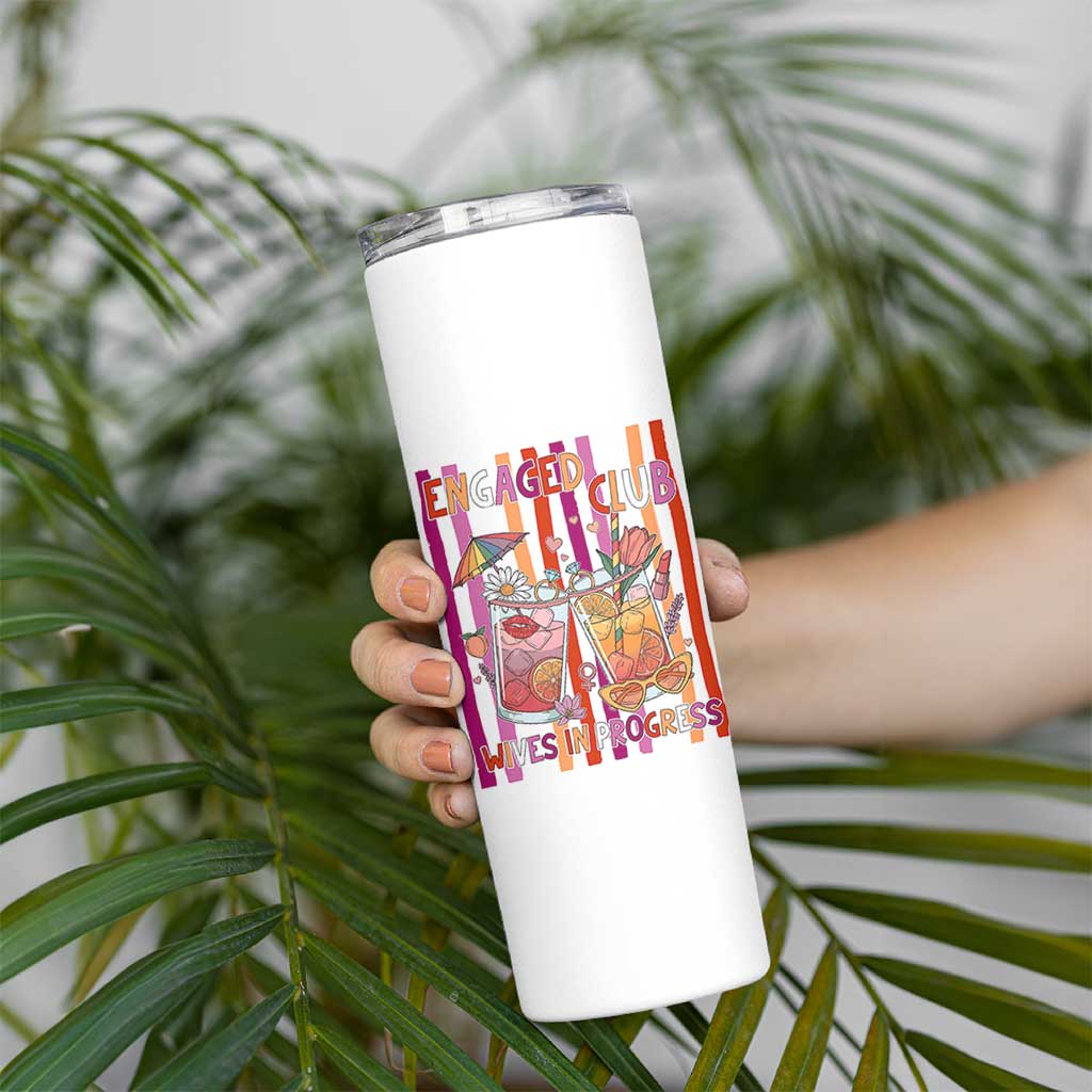 Engaged Club Wives In Progress Skinny Tumbler Lesbian Bachelorette Engagement Gift