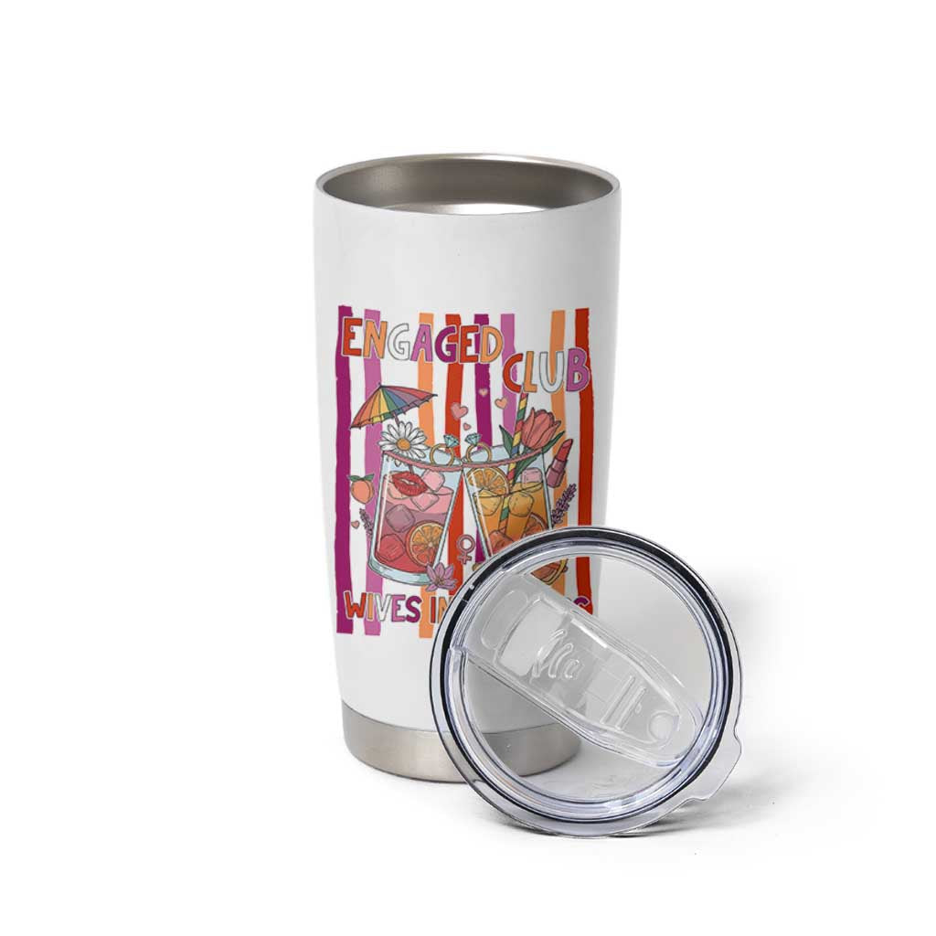Engaged Club Wives In Progress Tumbler Cup Lesbian Bachelorette Engagement Gift