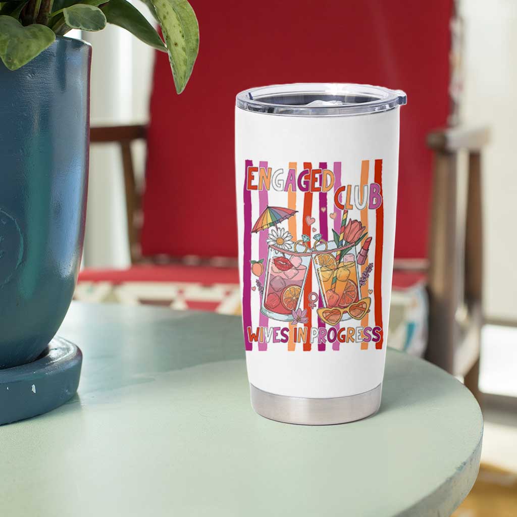 Engaged Club Wives In Progress Tumbler Cup Lesbian Bachelorette Engagement Gift