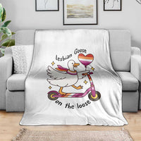 Lesbian Goose On The Loose Throw Blanket Funny LGBTQ Animal Pride Gift