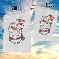 Lesbian Goose On The Loose Garden Flag Funny LGBTQ Animal Pride Gift