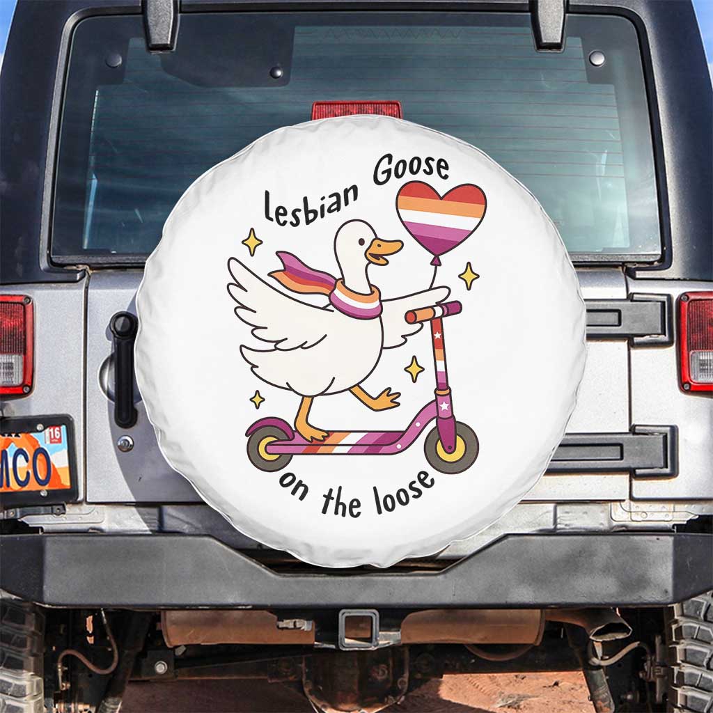 Lesbian Goose On The Loose Spare Tire Cover Funny LGBTQ Animal Pride Gift
