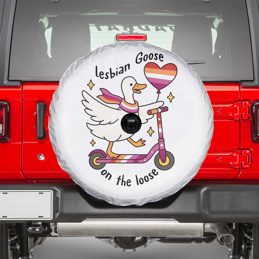 Lesbian Goose On The Loose Spare Tire Cover Funny LGBTQ Animal Pride Gift