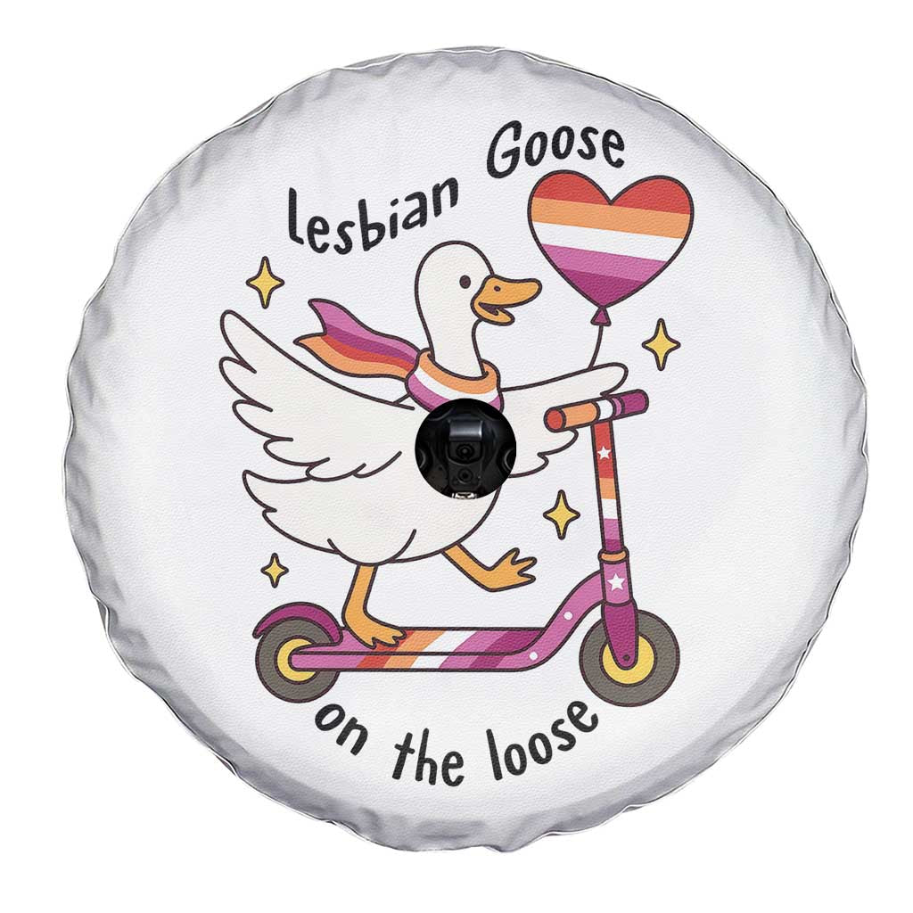 Lesbian Goose On The Loose Spare Tire Cover Funny LGBTQ Animal Pride Gift