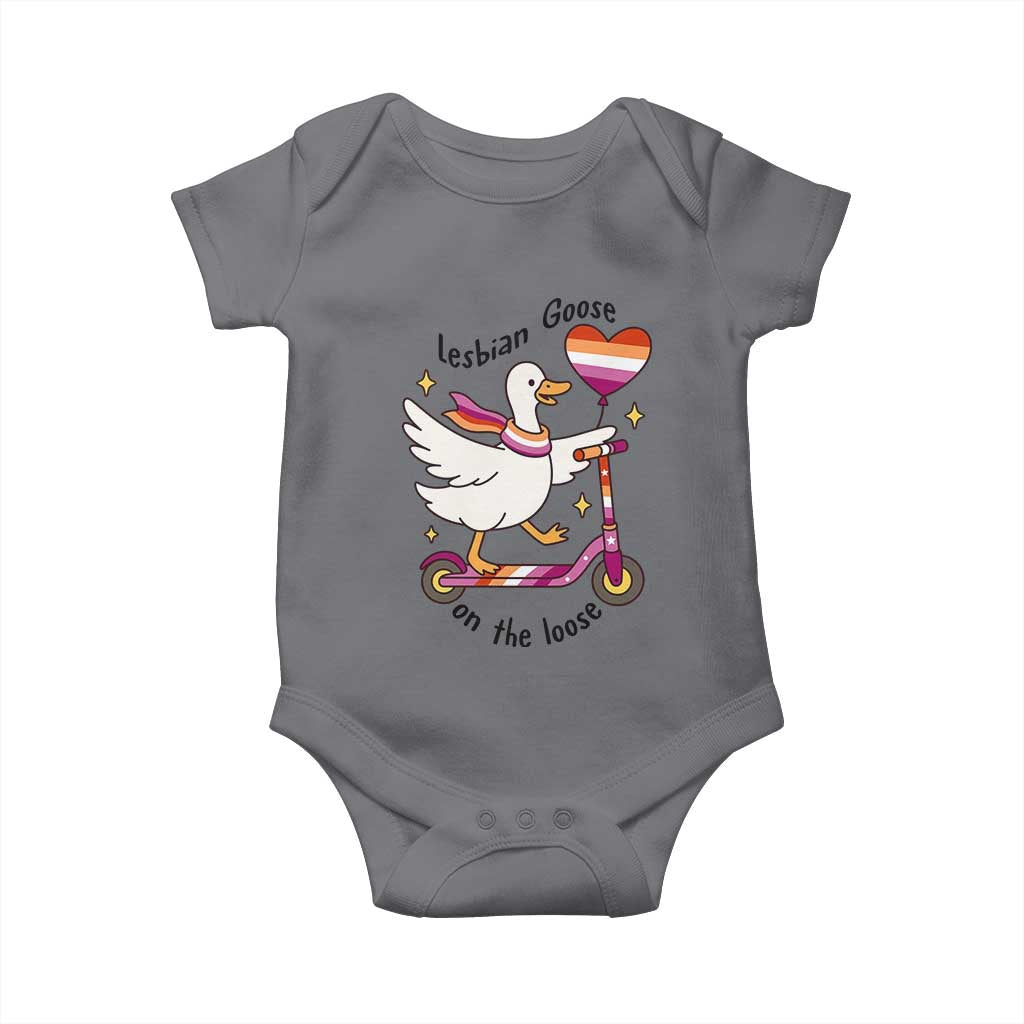 Lesbian Goose On The Loose Baby Onesie Funny LGBTQ Animal Pride Gift