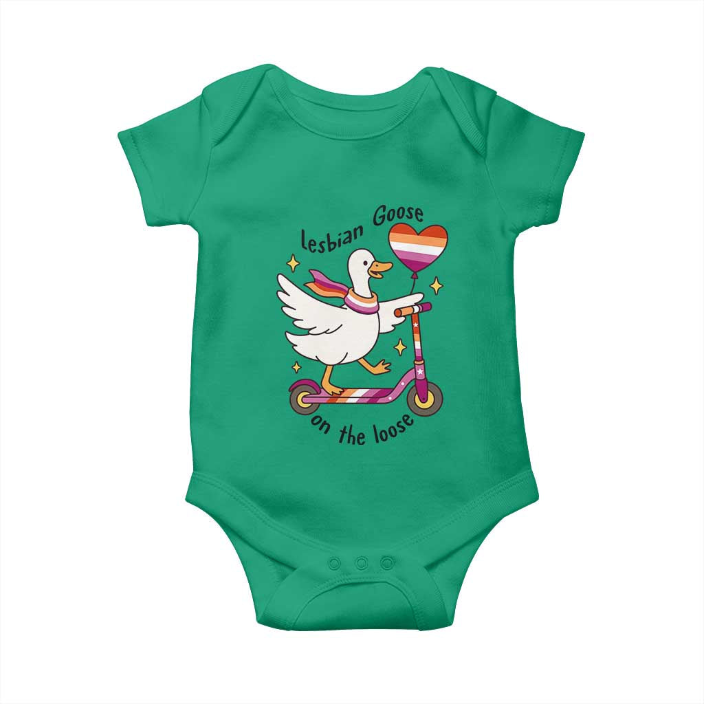 Lesbian Goose On The Loose Baby Onesie Funny LGBTQ Animal Pride Gift