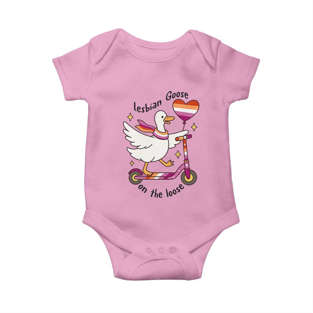 Lesbian Goose On The Loose Baby Onesie Funny LGBTQ Animal Pride Gift