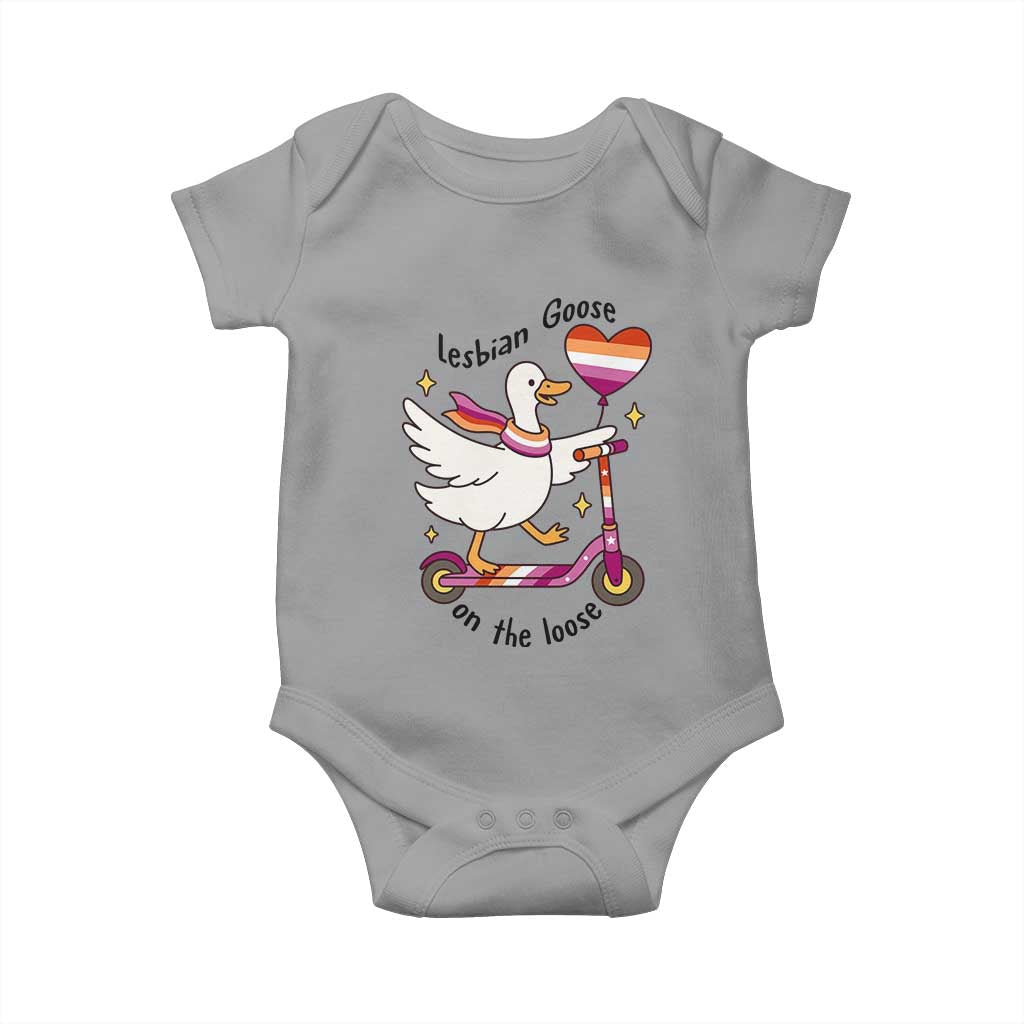 Lesbian Goose On The Loose Baby Onesie Funny LGBTQ Animal Pride Gift