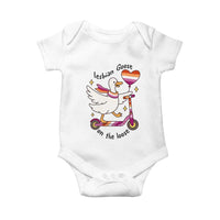 Lesbian Goose On The Loose Baby Onesie Funny LGBTQ Animal Pride Gift