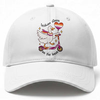 Lesbian Goose On The Loose Baseball Cap Funny LGBTQ Animal Pride Gift