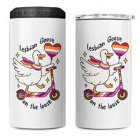 Lesbian Goose On The Loose 4 in 1 Can Cooler Tumbler Funny LGBTQ Animal Pride Gift