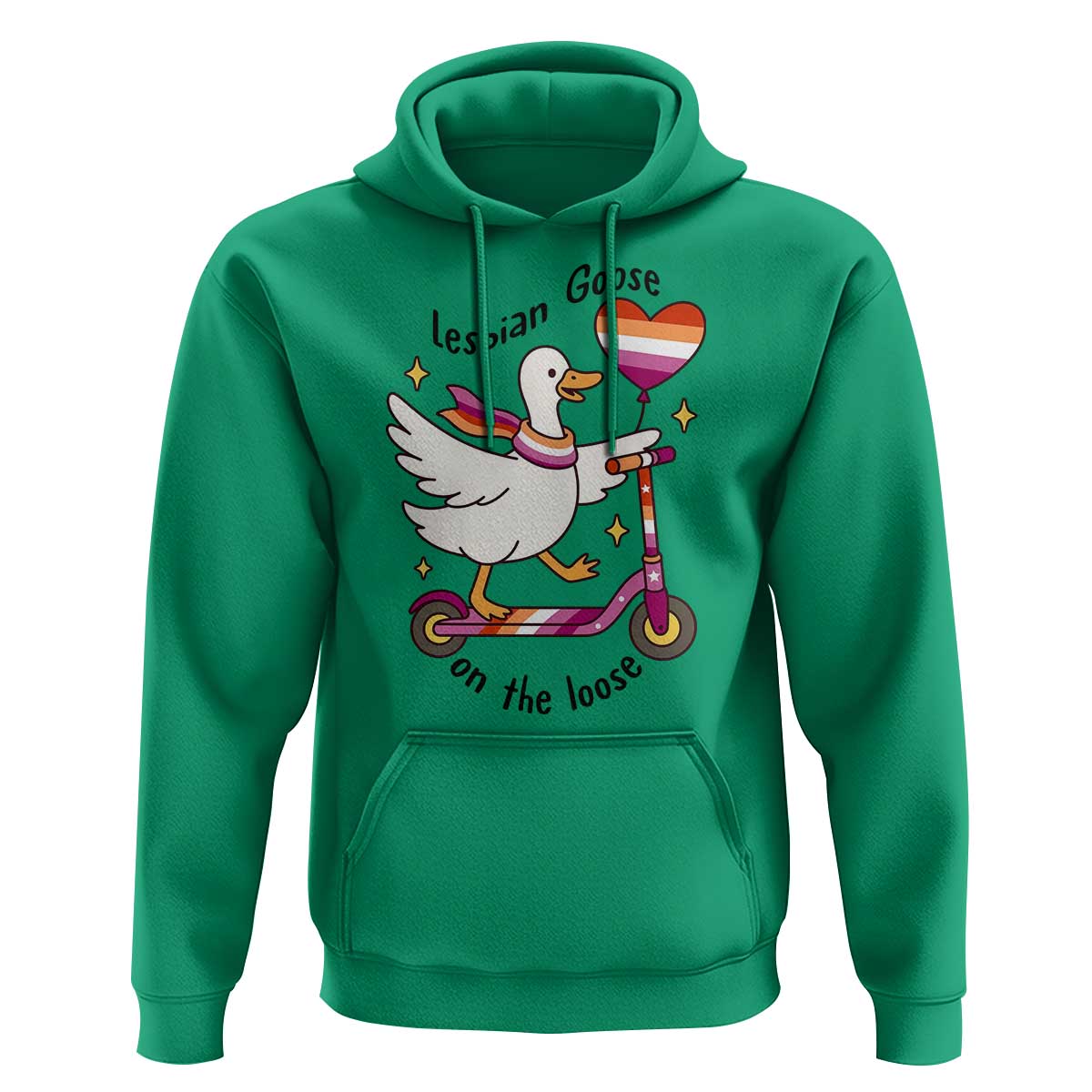 Lesbian Goose On The Loose Hoodie Funny LGBTQ Animal Pride Gift