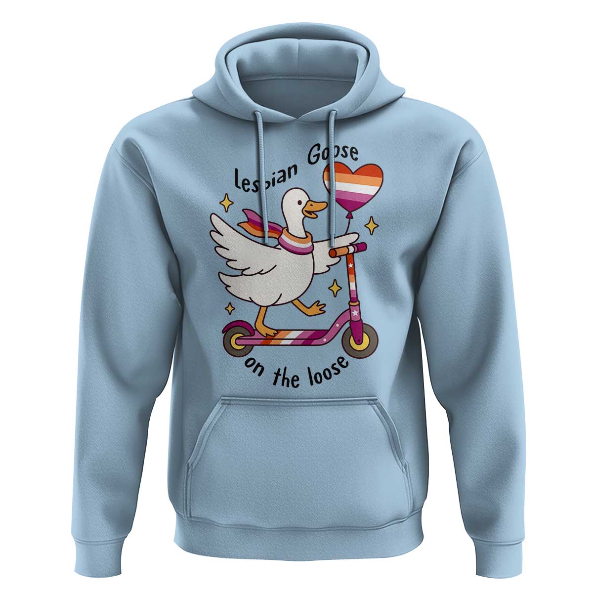 Lesbian Goose On The Loose Hoodie Funny LGBTQ Animal Pride Gift