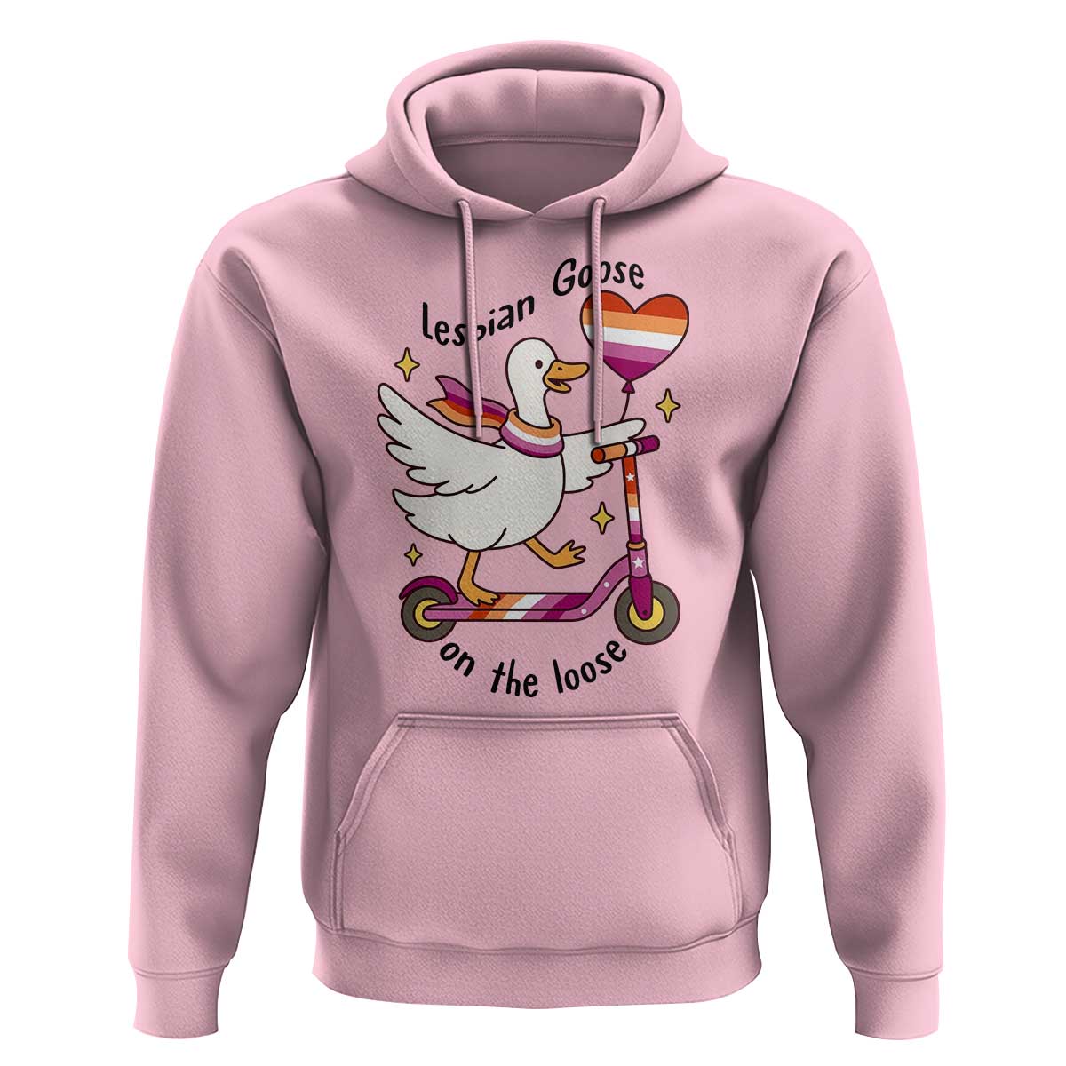 Lesbian Goose On The Loose Hoodie Funny LGBTQ Animal Pride Gift