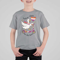 Lesbian Goose On The Loose T Shirt For Kid Funny LGBTQ Animal Pride Gift