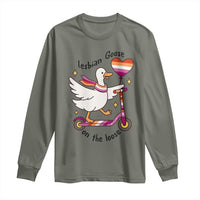 Lesbian Goose On The Loose Long Sleeve Shirt Funny LGBTQ Animal Pride Gift