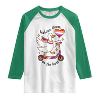Lesbian Goose On The Loose Raglan Shirt Funny LGBTQ Animal Pride Gift