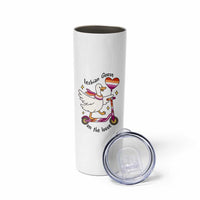 Lesbian Goose On The Loose Skinny Tumbler Funny LGBTQ Animal Pride Gift