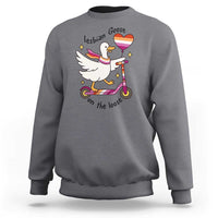 Lesbian Goose On The Loose Sweatshirt Funny LGBTQ Animal Pride Gift