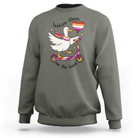 Lesbian Goose On The Loose Sweatshirt Funny LGBTQ Animal Pride Gift