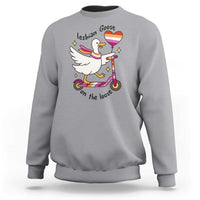 Lesbian Goose On The Loose Sweatshirt Funny LGBTQ Animal Pride Gift