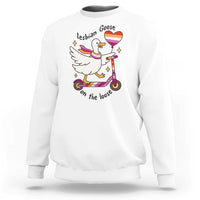 Lesbian Goose On The Loose Sweatshirt Funny LGBTQ Animal Pride Gift