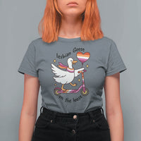 Lesbian Goose On The Loose T Shirt For Women Funny LGBTQ Animal Pride Gift
