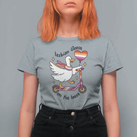 Lesbian Goose On The Loose T Shirt For Women Funny LGBTQ Animal Pride Gift