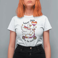 Lesbian Goose On The Loose T Shirt For Women Funny LGBTQ Animal Pride Gift