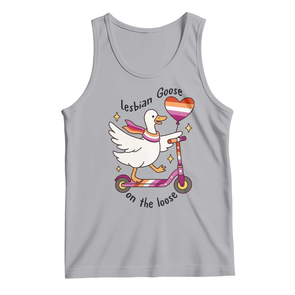 Lesbian Goose On The Loose Tank Top Funny LGBTQ Animal Pride Gift