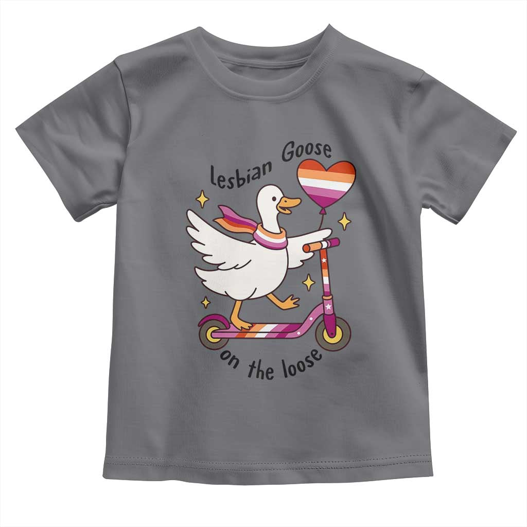 Lesbian Goose On The Loose Toddler T Shirt Funny LGBTQ Animal Pride Gift