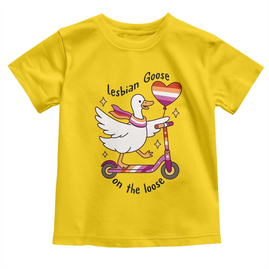 Lesbian Goose On The Loose Toddler T Shirt Funny LGBTQ Animal Pride Gift