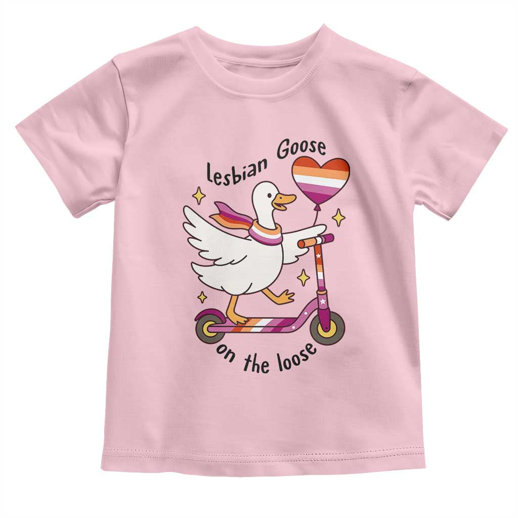 Lesbian Goose On The Loose Toddler T Shirt Funny LGBTQ Animal Pride Gift