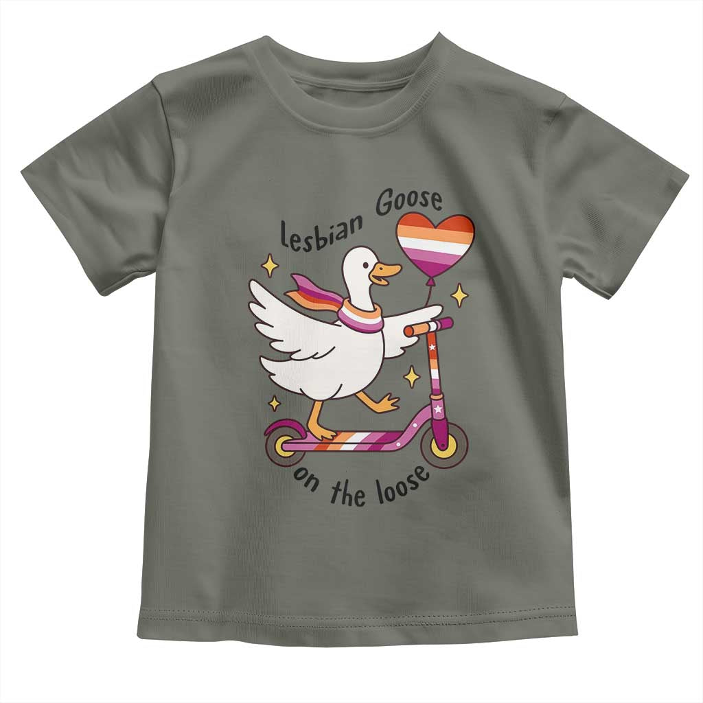 Lesbian Goose On The Loose Toddler T Shirt Funny LGBTQ Animal Pride Gift