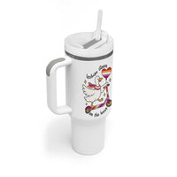 Lesbian Goose On The Loose Tumbler With Handle Funny LGBTQ Animal Pride Gift