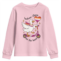 Lesbian Goose On The Loose Youth Sweatshirt Funny LGBTQ Animal Pride Gift
