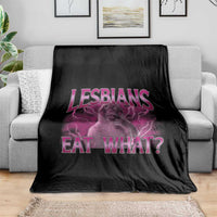 Funny Monkey Meme Lesbians Eat What Throw Blanket LGBTQ Pride Gift