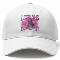 Funny Monkey Meme Lesbians Eat What Baseball Cap LGBTQ Pride Gift