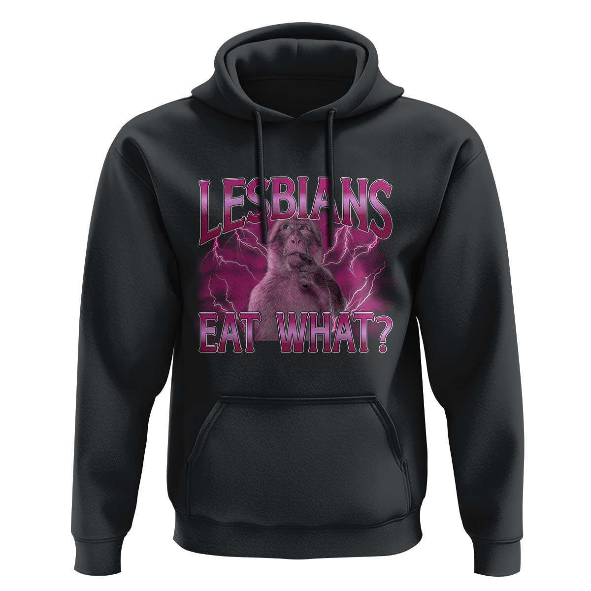 Funny Monkey Meme Lesbians Eat What Hoodie LGBTQ Pride Gift