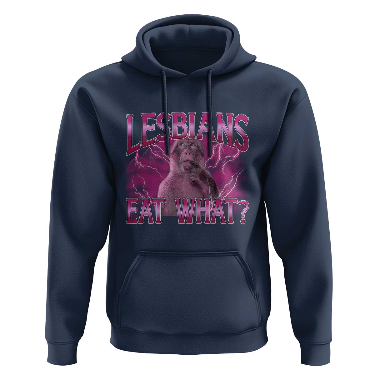 Funny Monkey Meme Lesbians Eat What Hoodie LGBTQ Pride Gift
