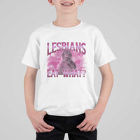 Funny Monkey Meme Lesbians Eat What T Shirt For Kid LGBTQ Pride Gift