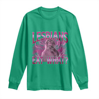 Funny Monkey Meme Lesbians Eat What Long Sleeve Shirt LGBTQ Pride Gift